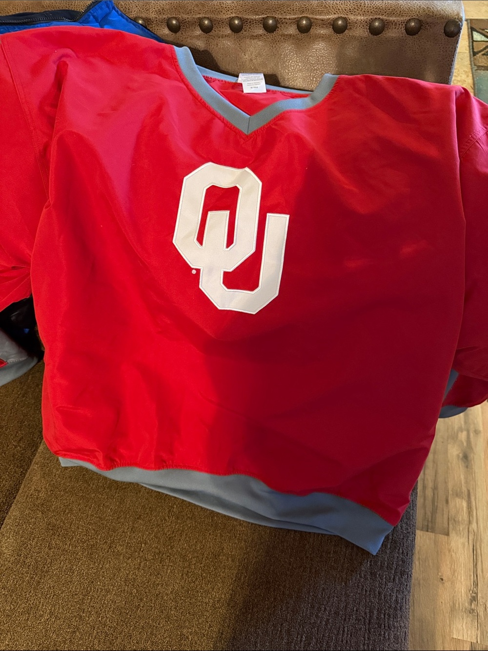 Knights Apparel Red and Gray Pullover Sweatshirt with Logo Tag